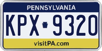 PA license plate KPX9320