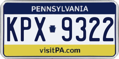 PA license plate KPX9322