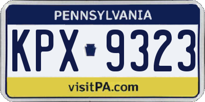 PA license plate KPX9323