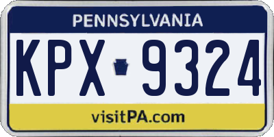 PA license plate KPX9324