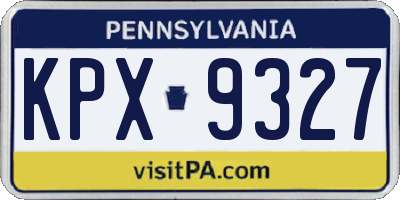 PA license plate KPX9327