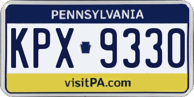 PA license plate KPX9330