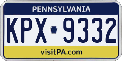 PA license plate KPX9332