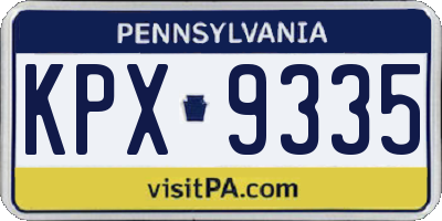 PA license plate KPX9335