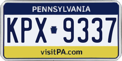 PA license plate KPX9337