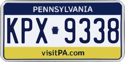 PA license plate KPX9338