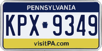 PA license plate KPX9349