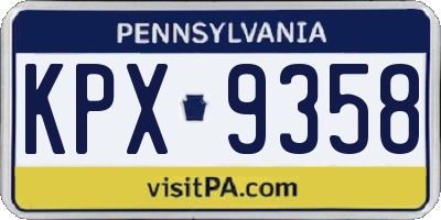 PA license plate KPX9358
