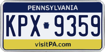 PA license plate KPX9359