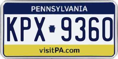 PA license plate KPX9360