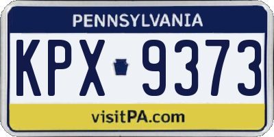 PA license plate KPX9373