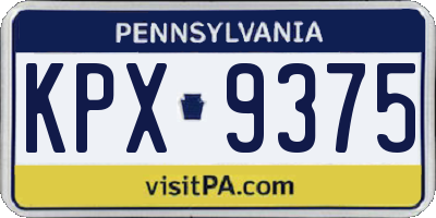 PA license plate KPX9375