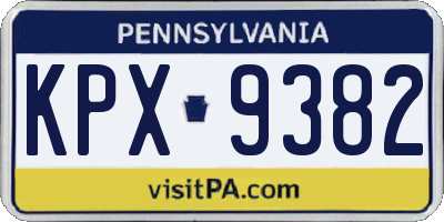 PA license plate KPX9382