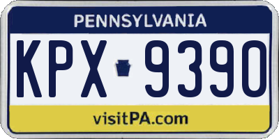 PA license plate KPX9390