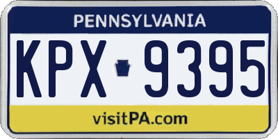 PA license plate KPX9395