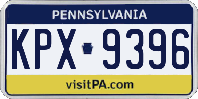 PA license plate KPX9396