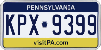 PA license plate KPX9399