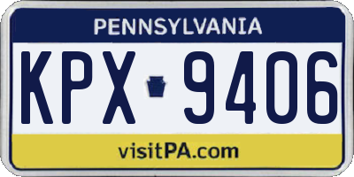 PA license plate KPX9406
