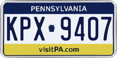 PA license plate KPX9407