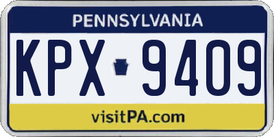 PA license plate KPX9409