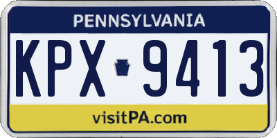 PA license plate KPX9413