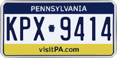 PA license plate KPX9414