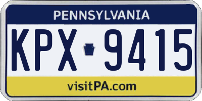 PA license plate KPX9415