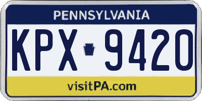 PA license plate KPX9420