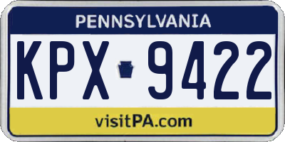 PA license plate KPX9422