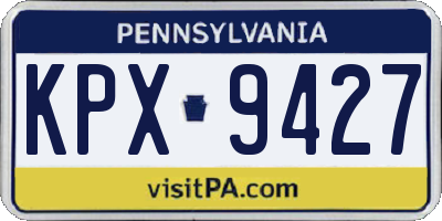 PA license plate KPX9427