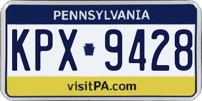 PA license plate KPX9428