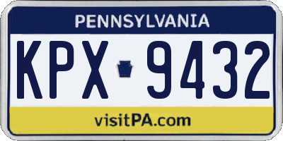 PA license plate KPX9432