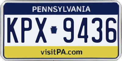 PA license plate KPX9436