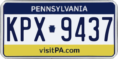 PA license plate KPX9437