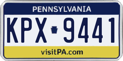 PA license plate KPX9441