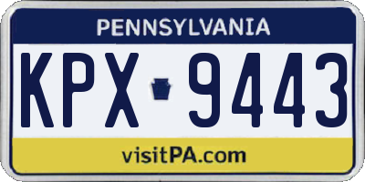 PA license plate KPX9443