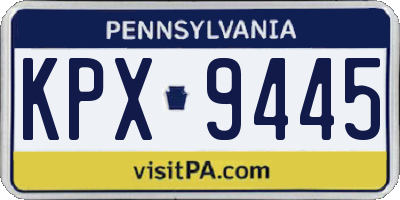 PA license plate KPX9445