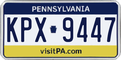 PA license plate KPX9447