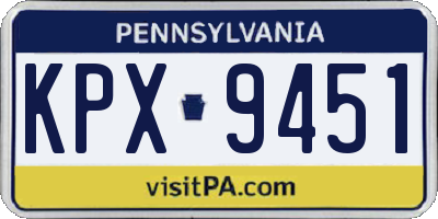 PA license plate KPX9451