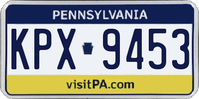 PA license plate KPX9453