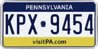 PA license plate KPX9454