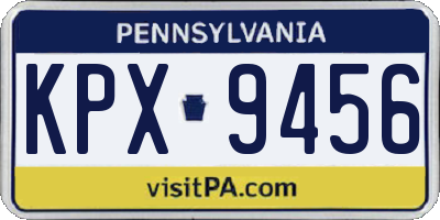 PA license plate KPX9456