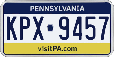 PA license plate KPX9457