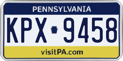 PA license plate KPX9458