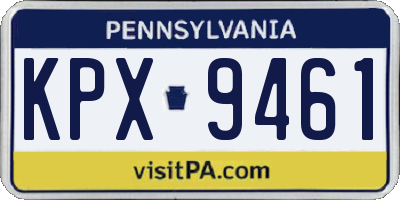 PA license plate KPX9461