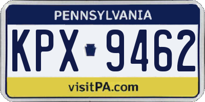 PA license plate KPX9462