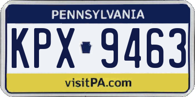 PA license plate KPX9463