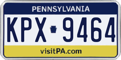 PA license plate KPX9464