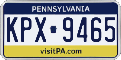 PA license plate KPX9465