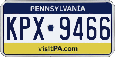PA license plate KPX9466